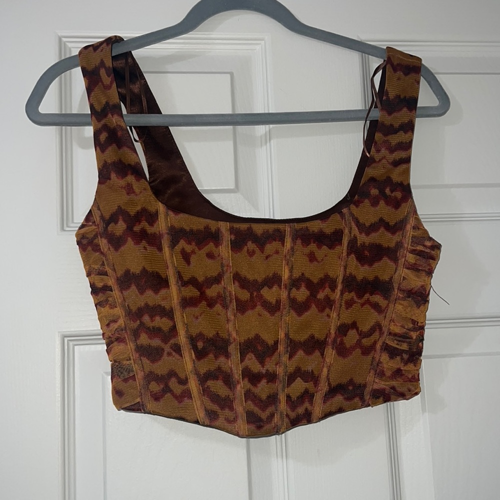 Mesh corset crop top